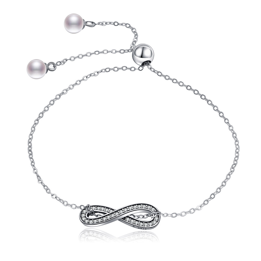 Infinity Pave Bracelet in Sterling Silver